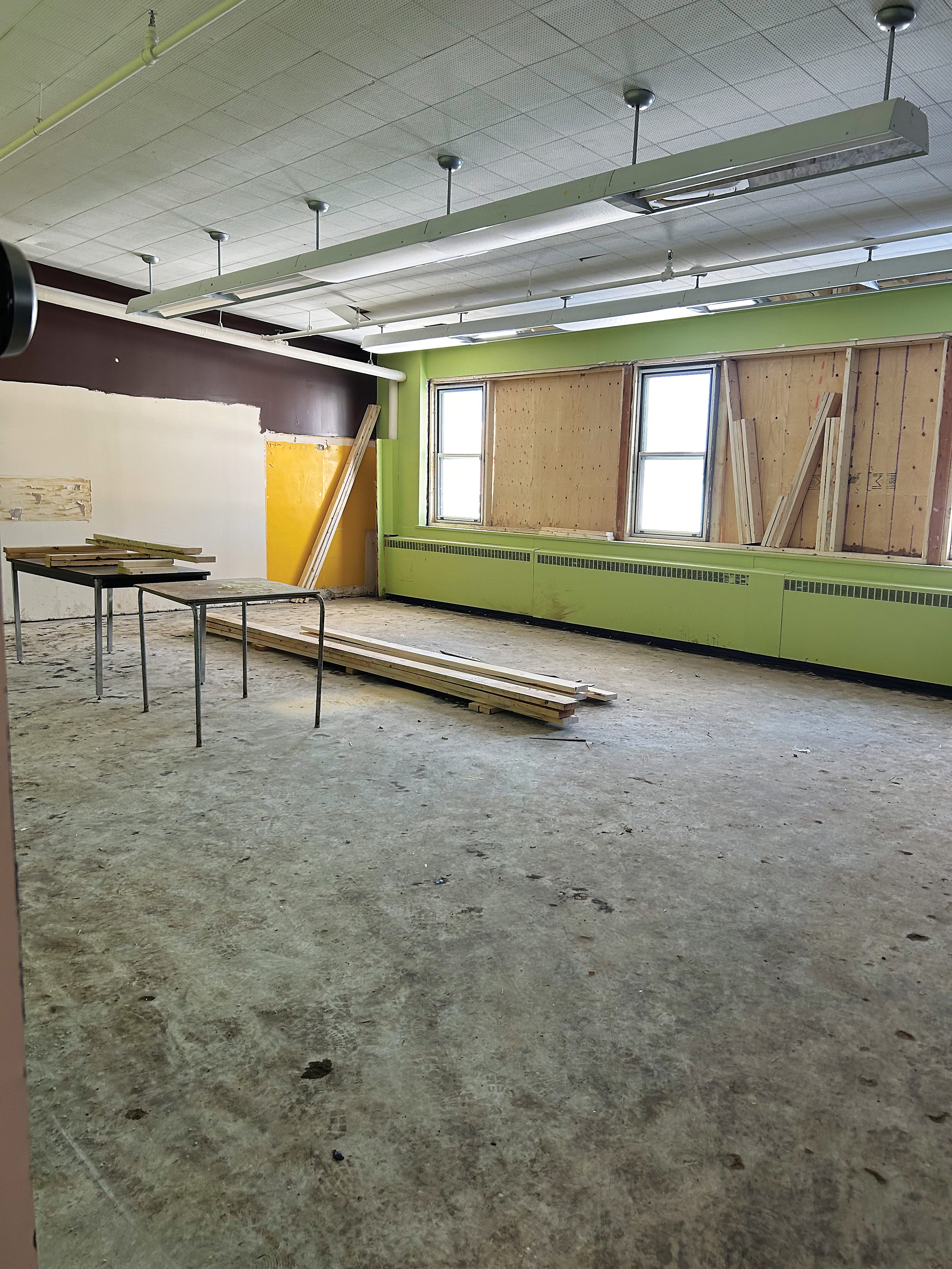 Some of the construction work that has started on Little Miners Daycare in Esterhazy, which is located inside Esterhazy High School.