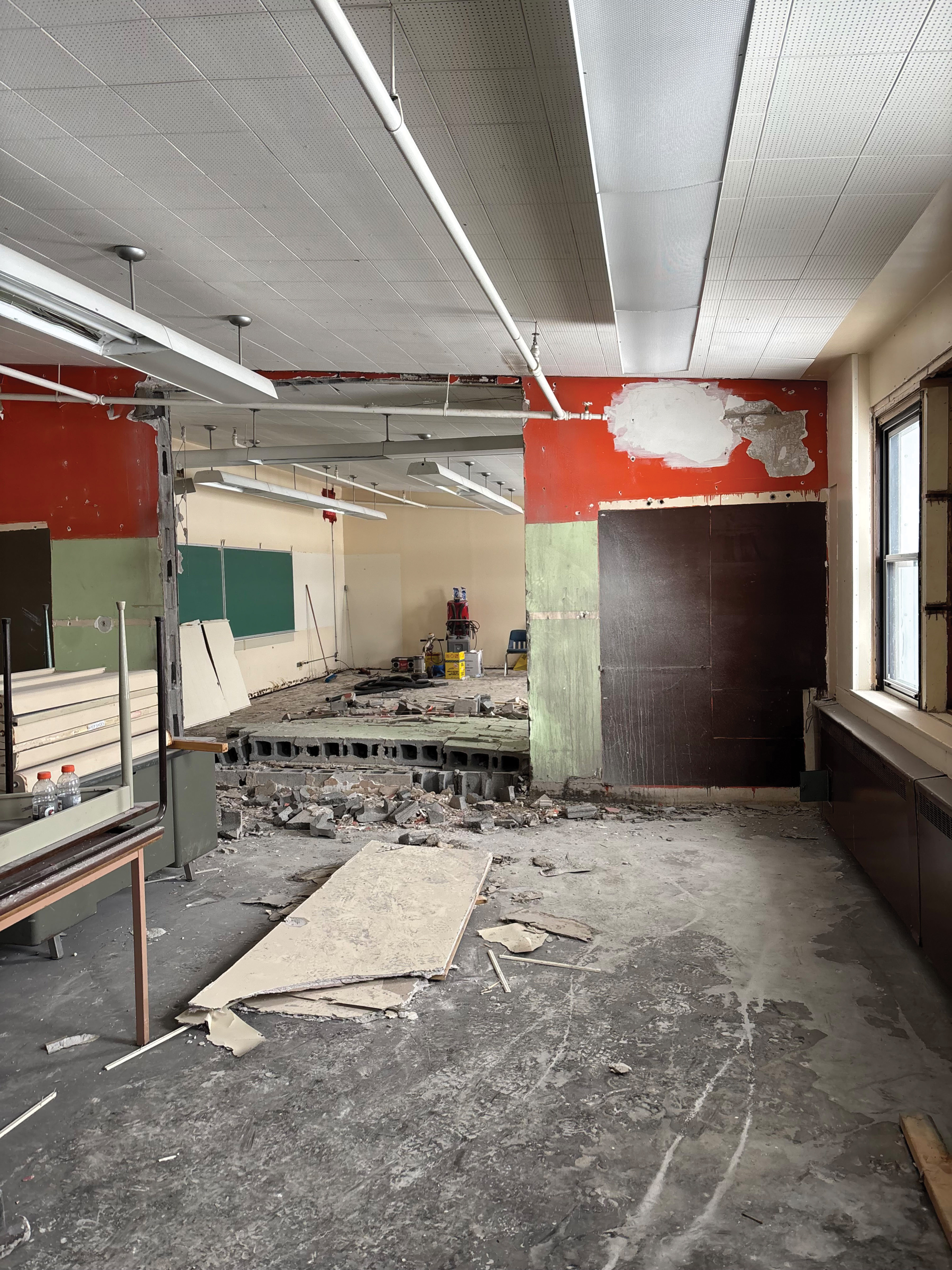 Some of the construction work that has started on Little Miners Daycare in Esterhazy, which is located inside Esterhazy High School.