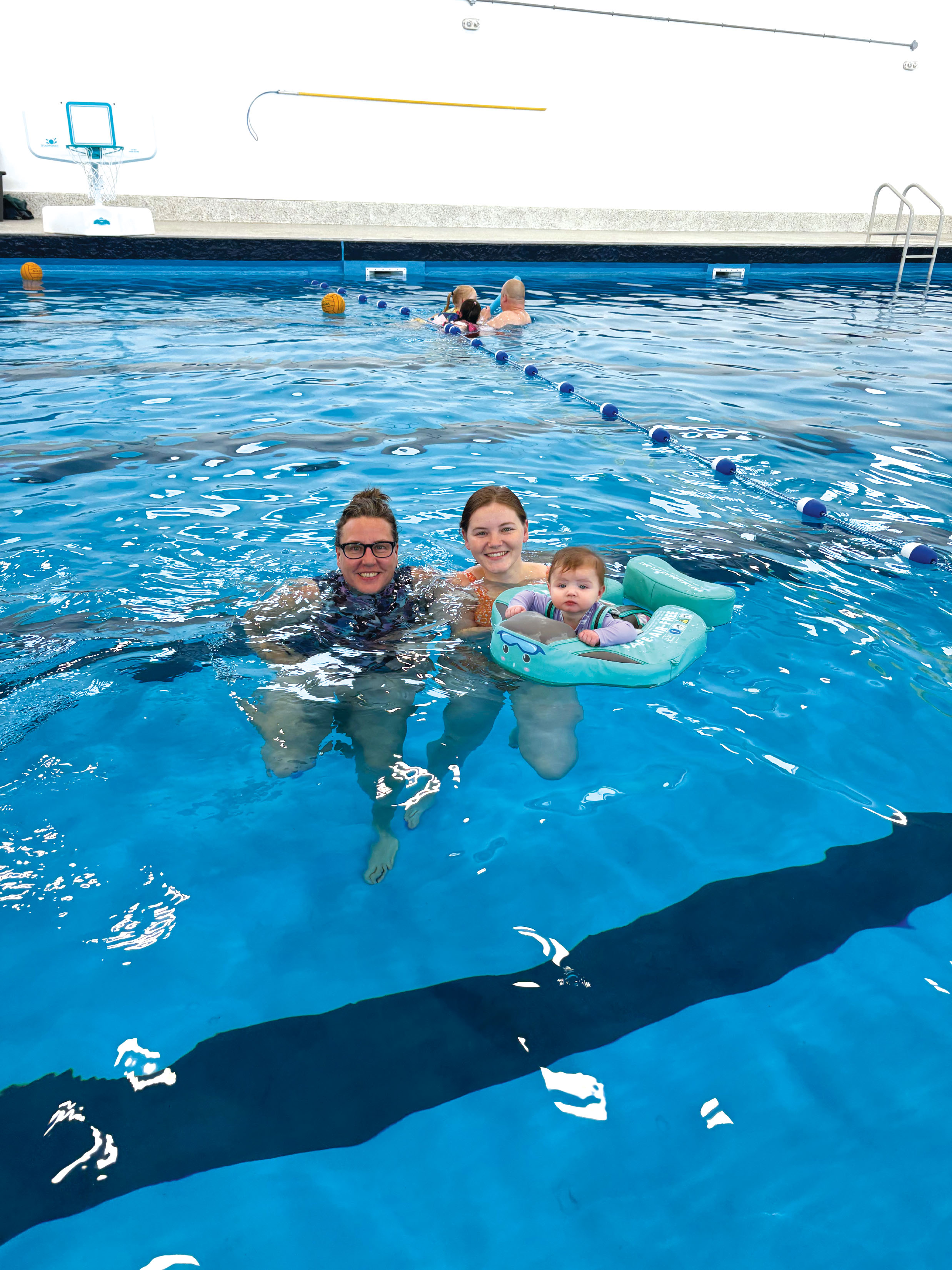 Laurel Richter with her daughter-in-law Kayley Blaine and granddaughter Blake Lamb enjoying the pool.<br />