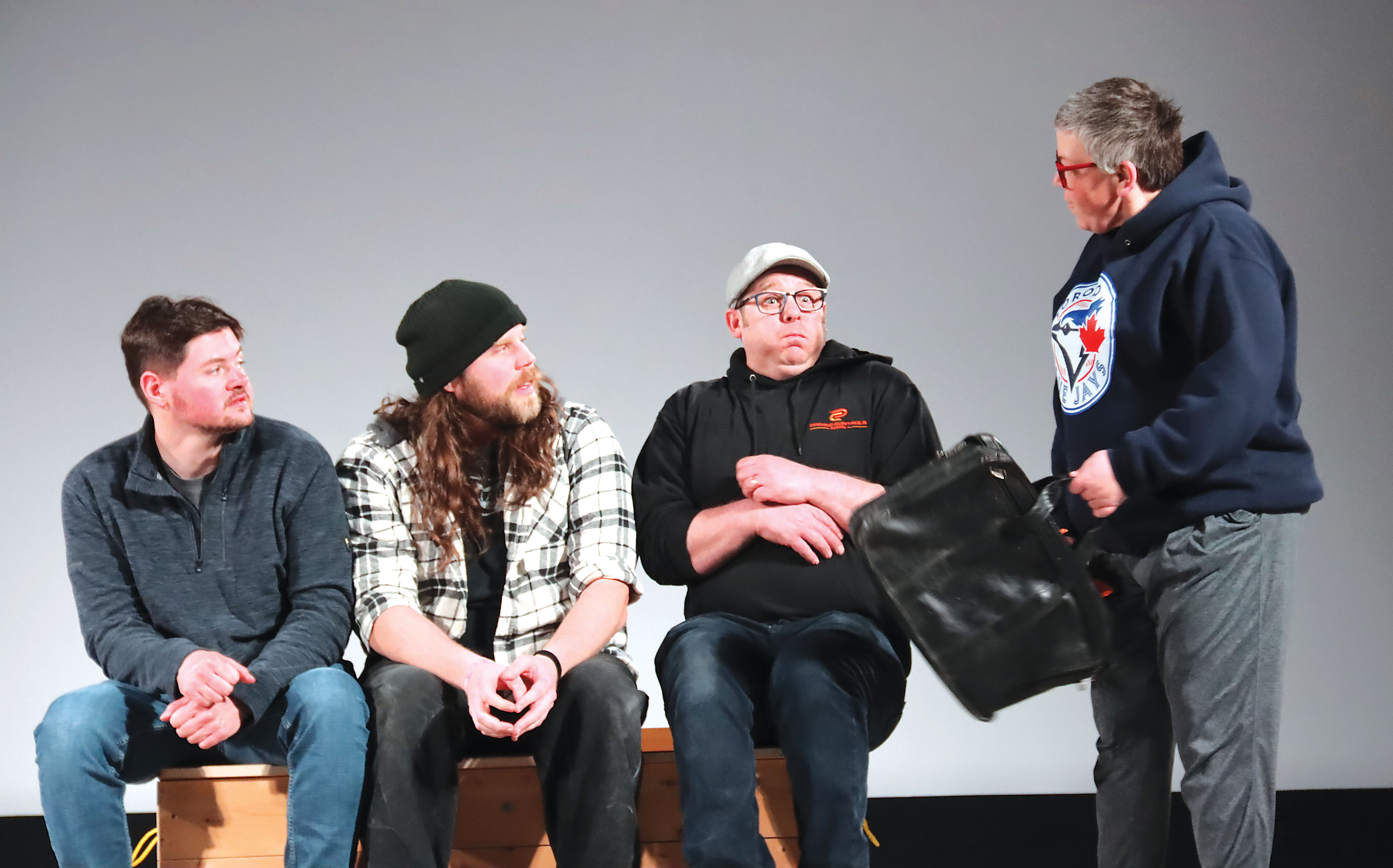 The cast practicing some of their scenes.