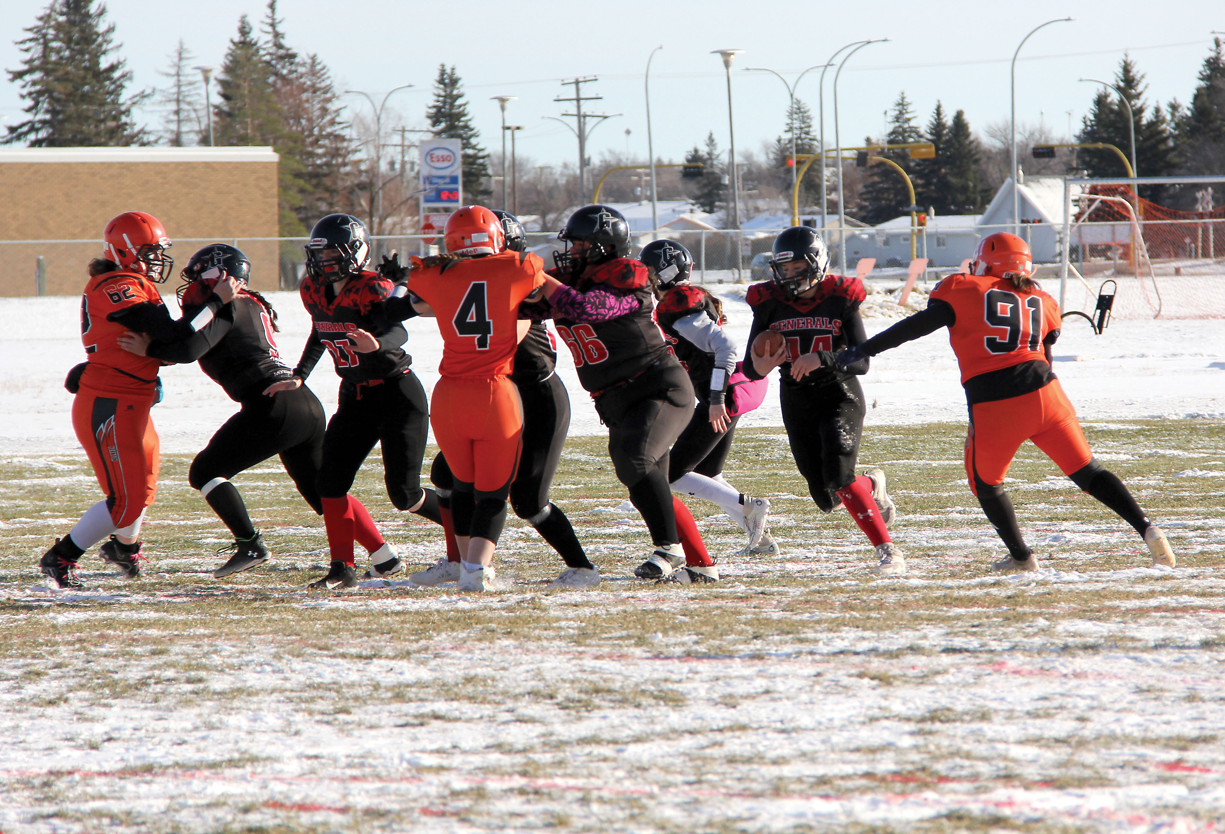 The Generals in action during the championship game in Yorkton