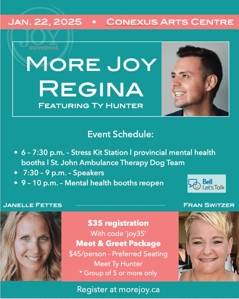 Hunter Brothers band member Ty Hunter to speak and perform at More Joy Event in Regina.<br />
