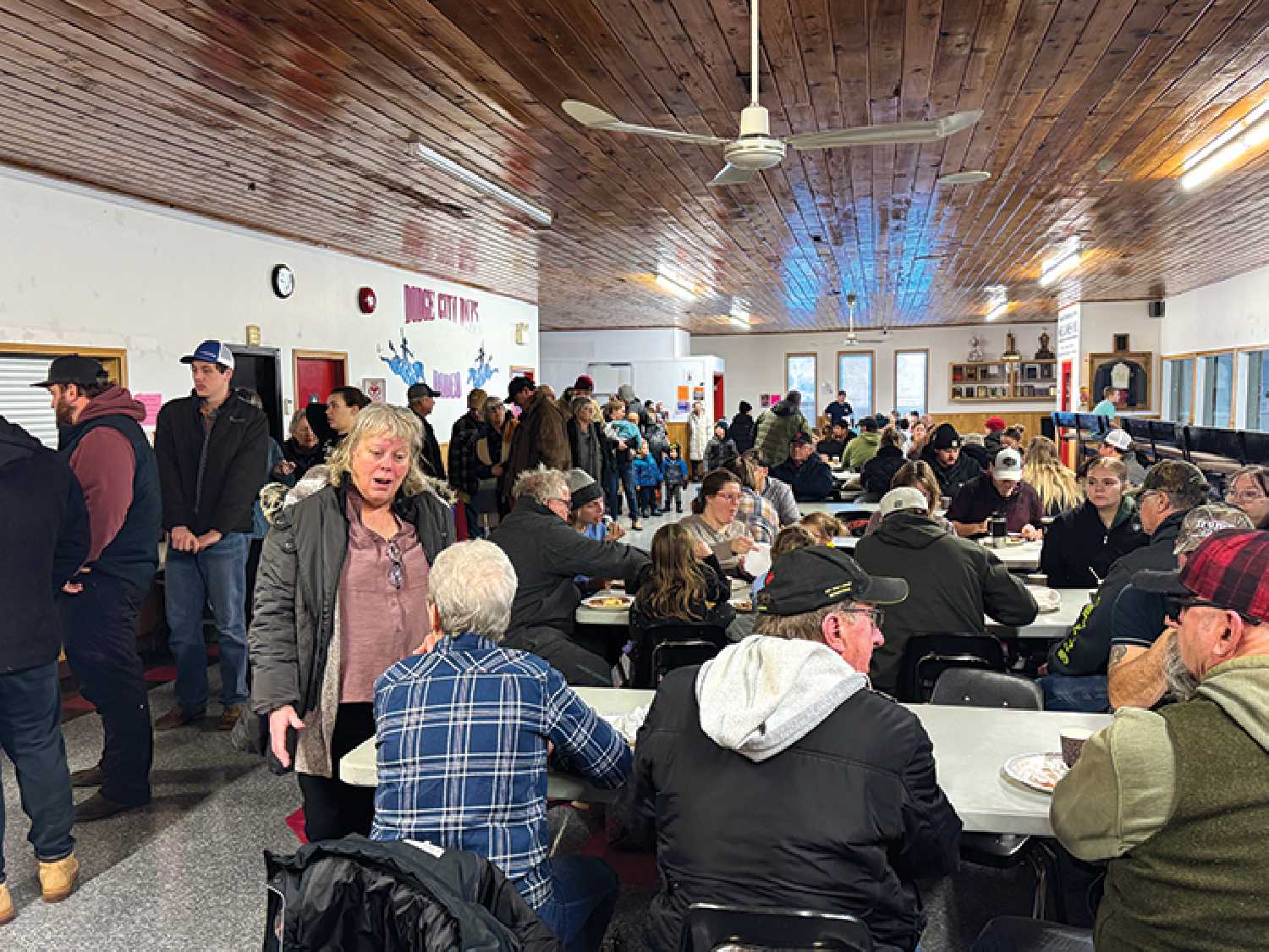 The crowd at the pancake breakfast in Wapella.